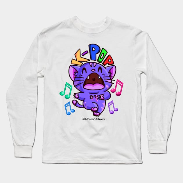 Giddy Kitty (K-POP) Long Sleeve T-Shirt by MorenoArtwork